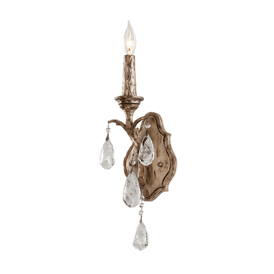 Vienna Bronze Branch Arm with Clear Glass Drop and Strand Wall Sconce - LV LIGHTING