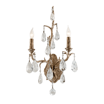 Vienna Bronze Branch Arm with Clear Glass Drop and Strand Wall Sconce - LV LIGHTING