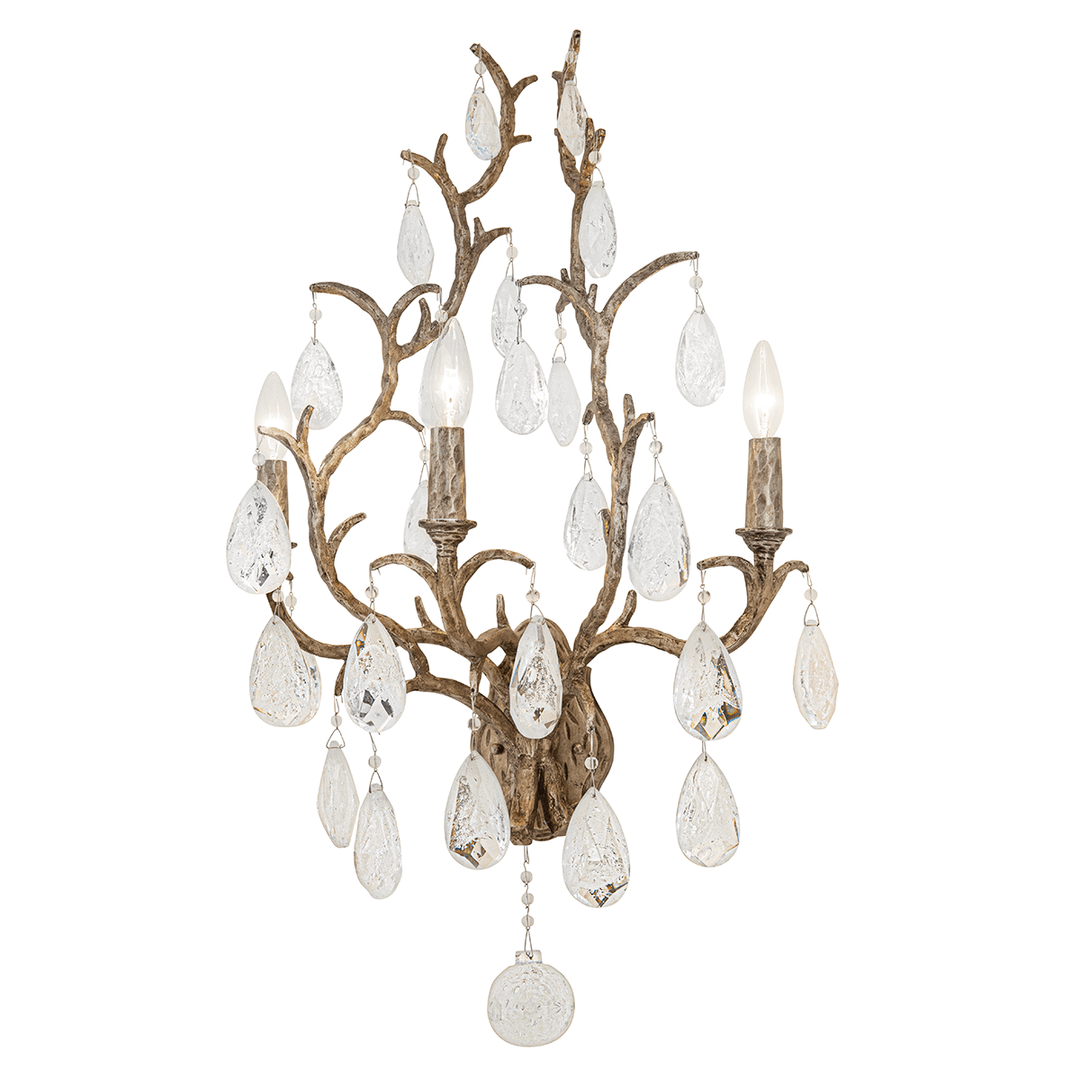 Vienna Bronze Branch Arm with Clear Glass Drop and Strand Wall Sconce - LV LIGHTING