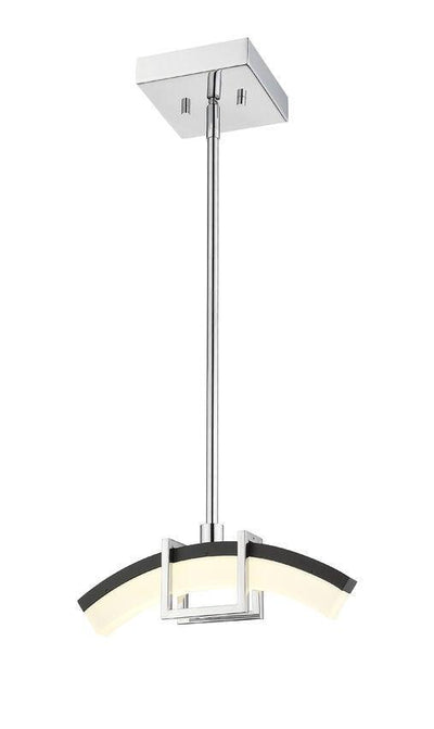 LED Chrome with Black and Frosted Arc Pendant - LV LIGHTING