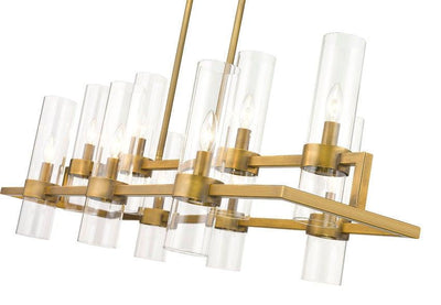 Rubbed Brass with Clear Glass Shade Chandelier - LV LIGHTING