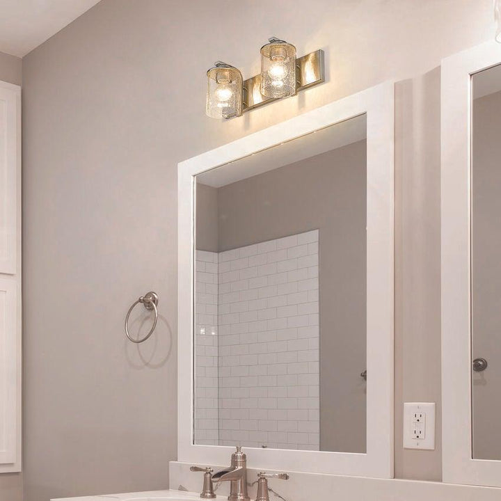 Steel with Seedy Glass Vanity Light - LV LIGHTING
