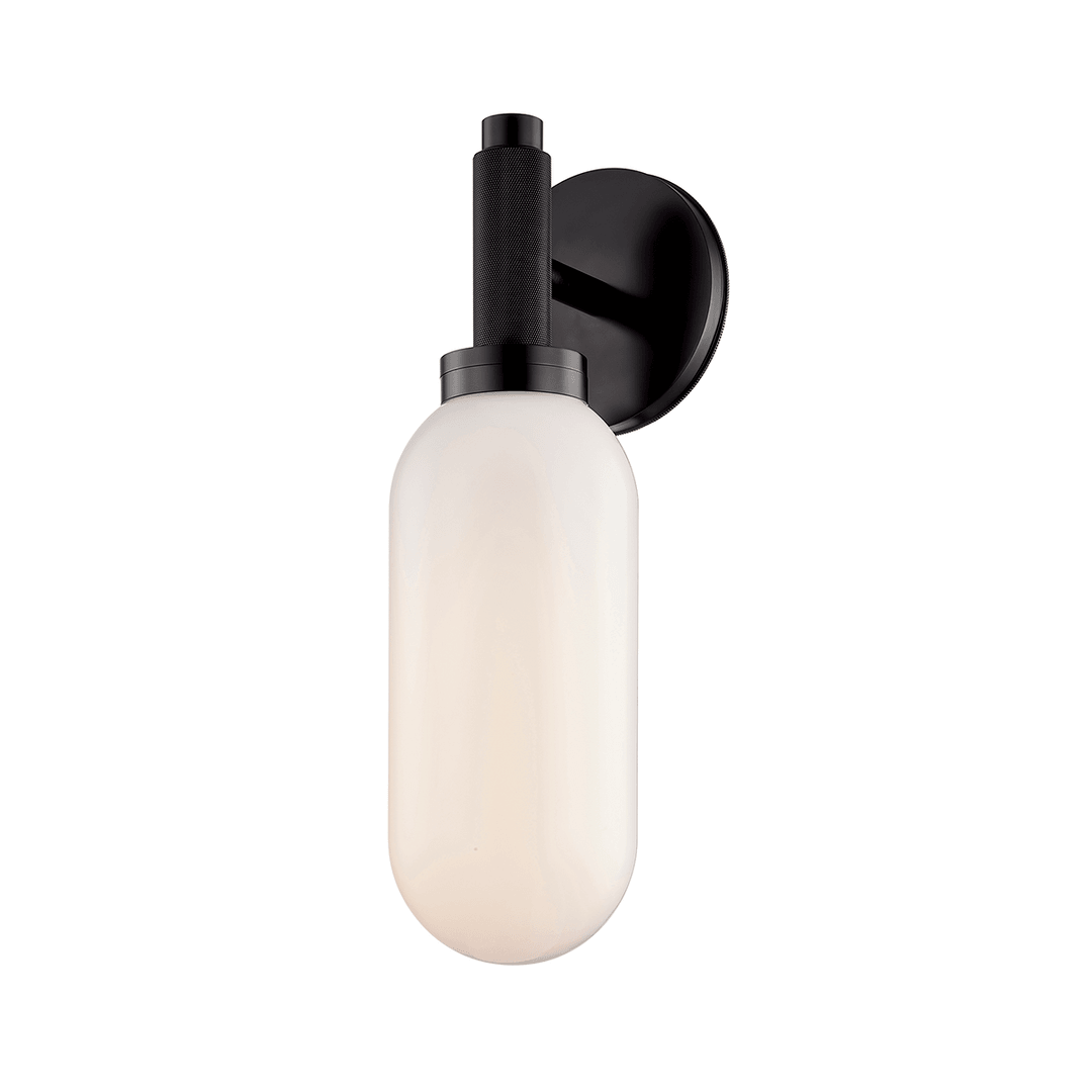 Anodized Black with Opal White Glass Shade Wall Sconce - LV LIGHTING