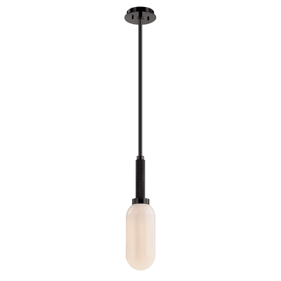 Anodized Black with Opal White Glass Shade Pendant - LV LIGHTING