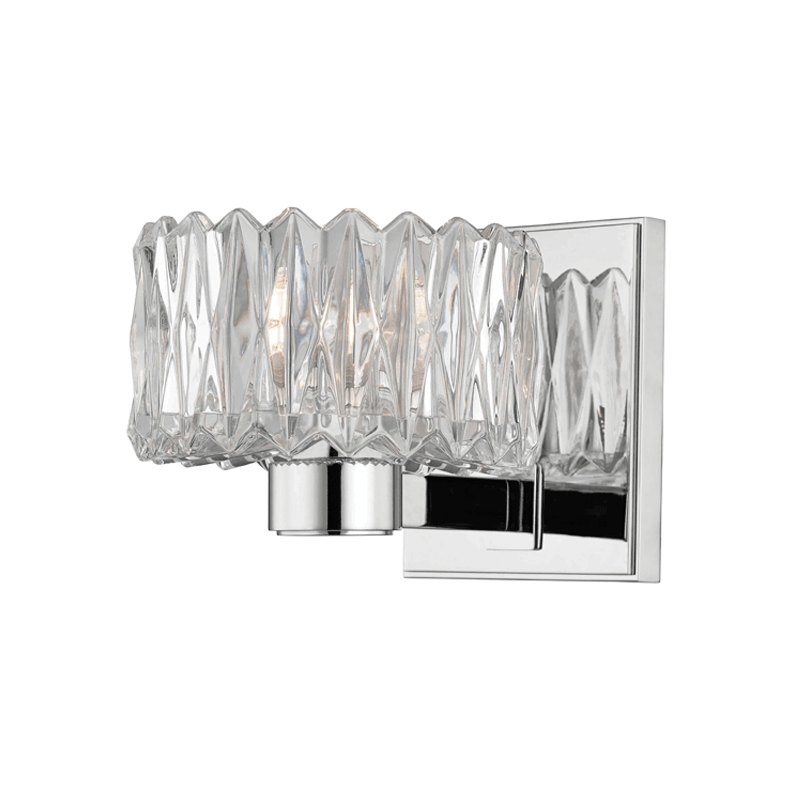 Polished Chrome with Clear Glass Shade Wall Sconce - LV LIGHTING