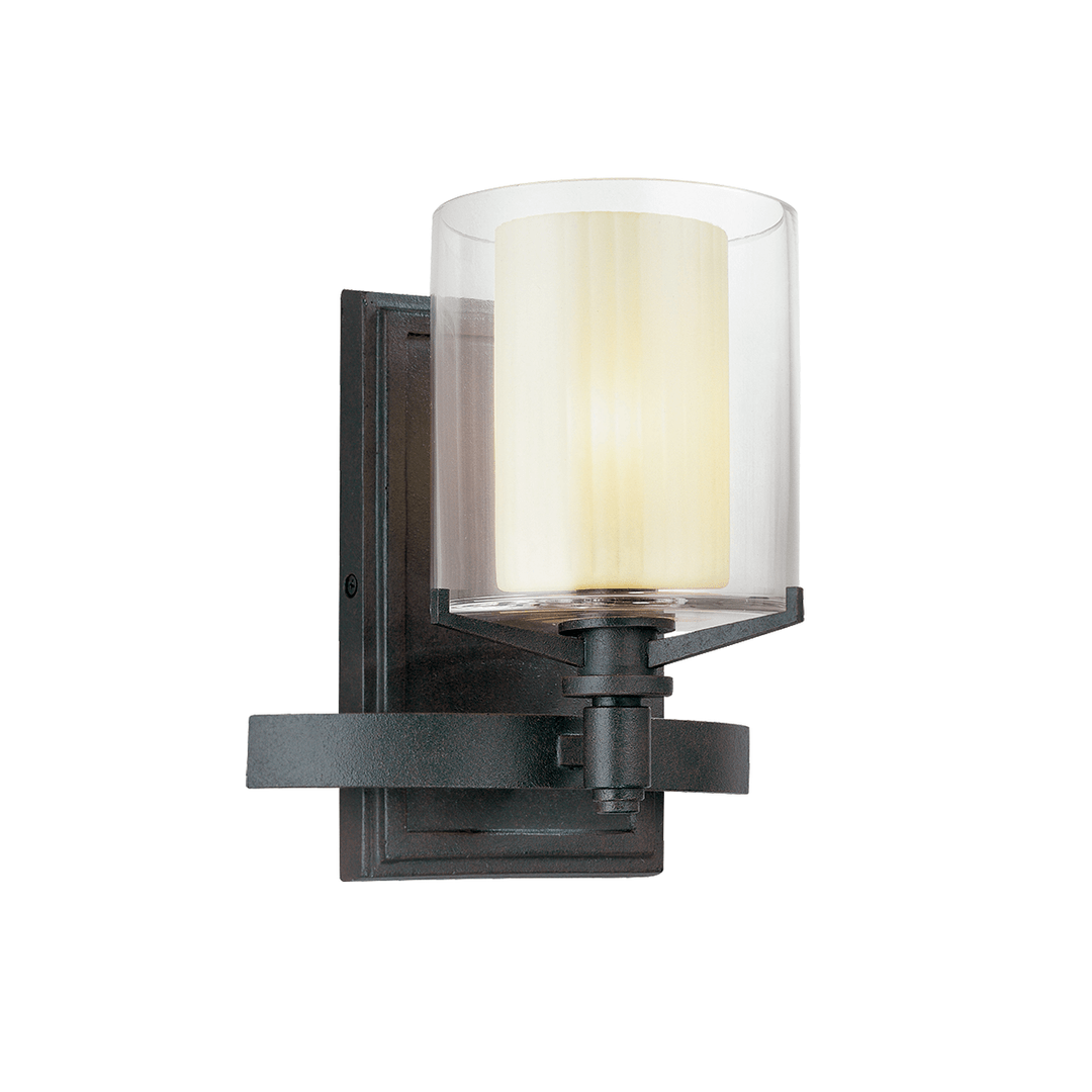 French Iron with Clear Glass Shade Wall Sconce - LV LIGHTING