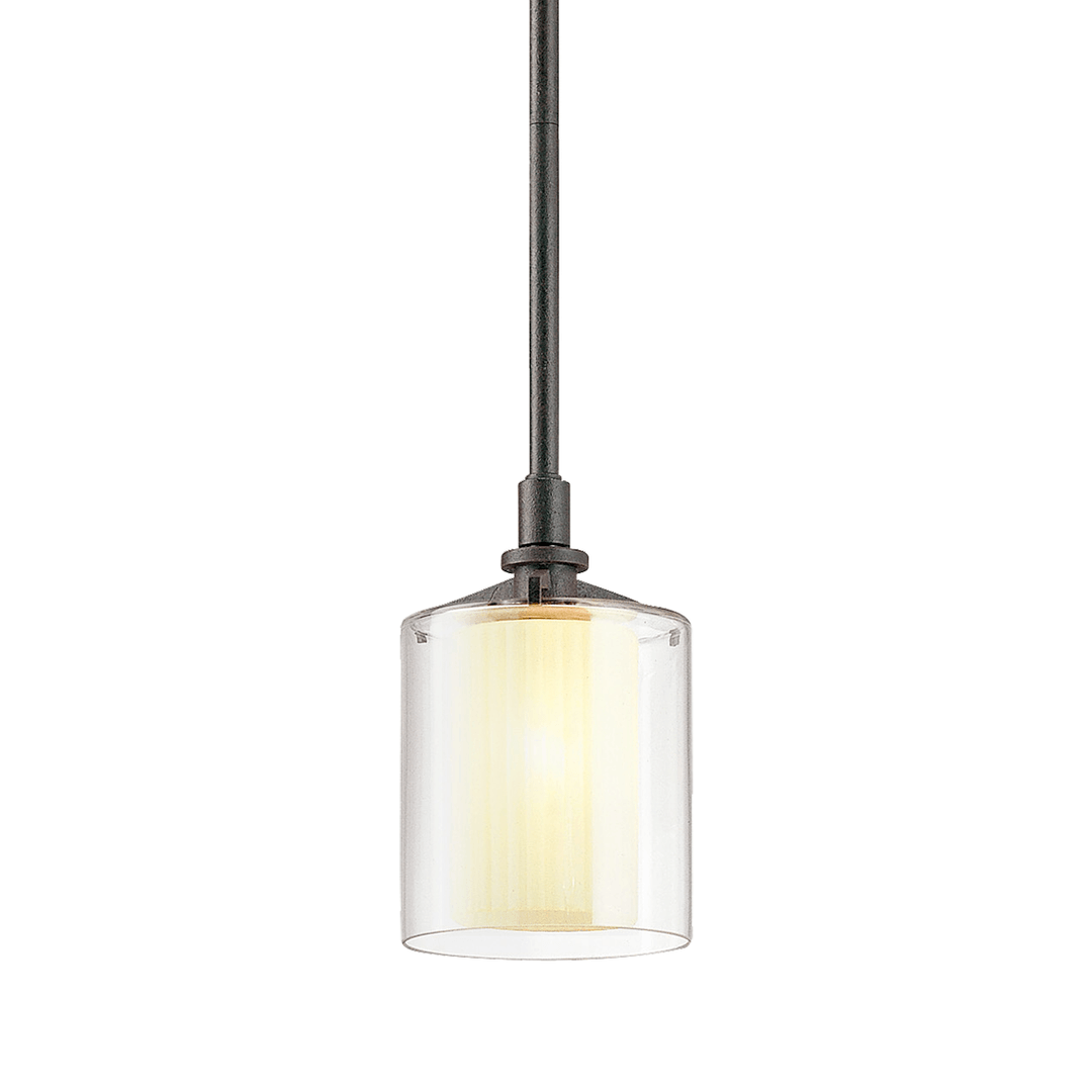 French Iron with Clear Glass Shade Mini Pendant - LV LIGHTING