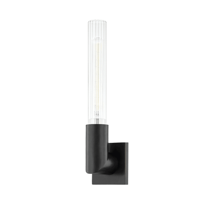 Steel with Clear Cylindrical Glass Shade Wall Sconce - LV LIGHTING