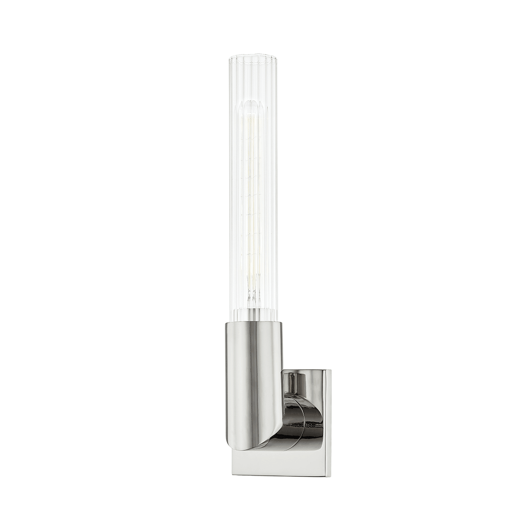 Steel with Clear Cylindrical Glass Shade Wall Sconce - LV LIGHTING