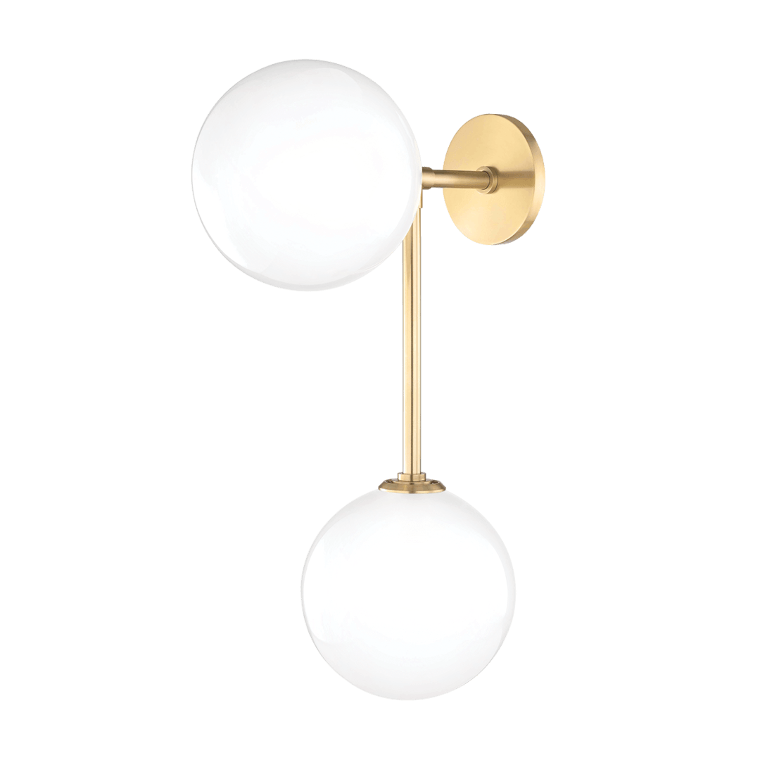 Steel with Frosted Glass Globe Wall Sconce - LV LIGHTING