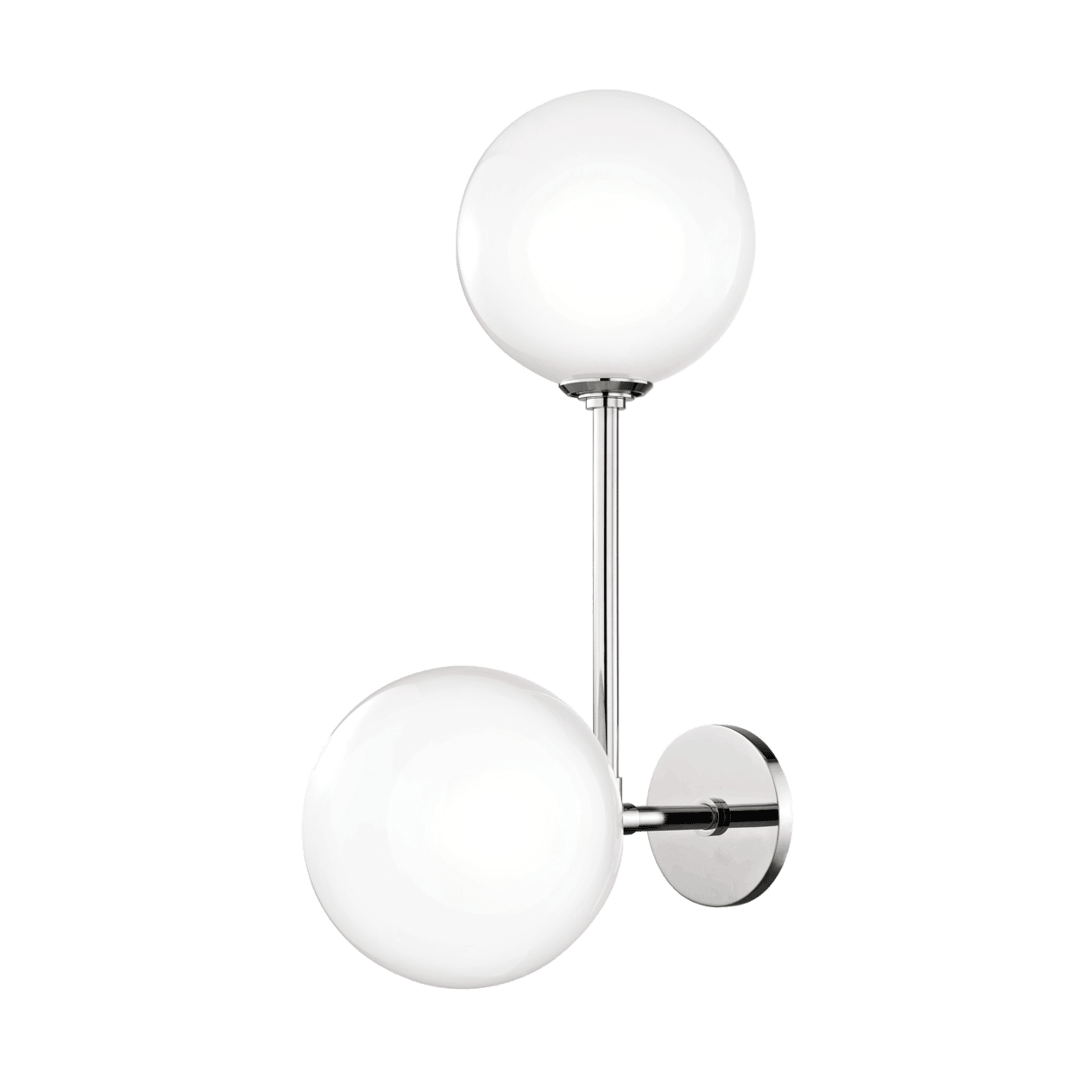 Steel with Frosted Glass Globe Wall Sconce - LV LIGHTING