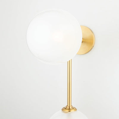 Steel with Frosted Glass Globe Wall Sconce - LV LIGHTING