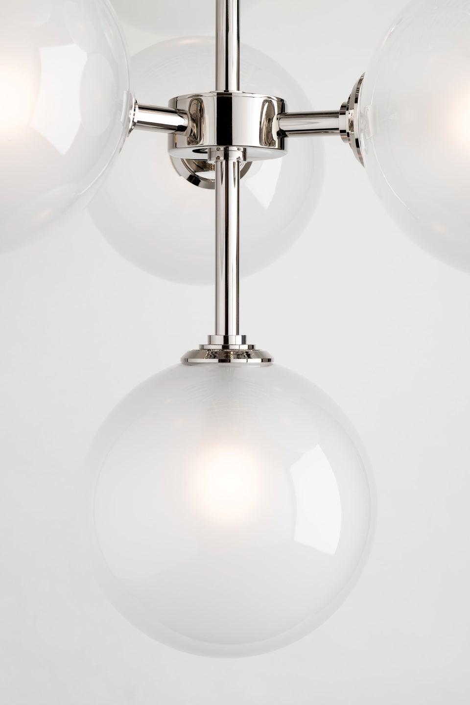 Steel with Frosted Glass Globe Flush Mount - LV LIGHTING