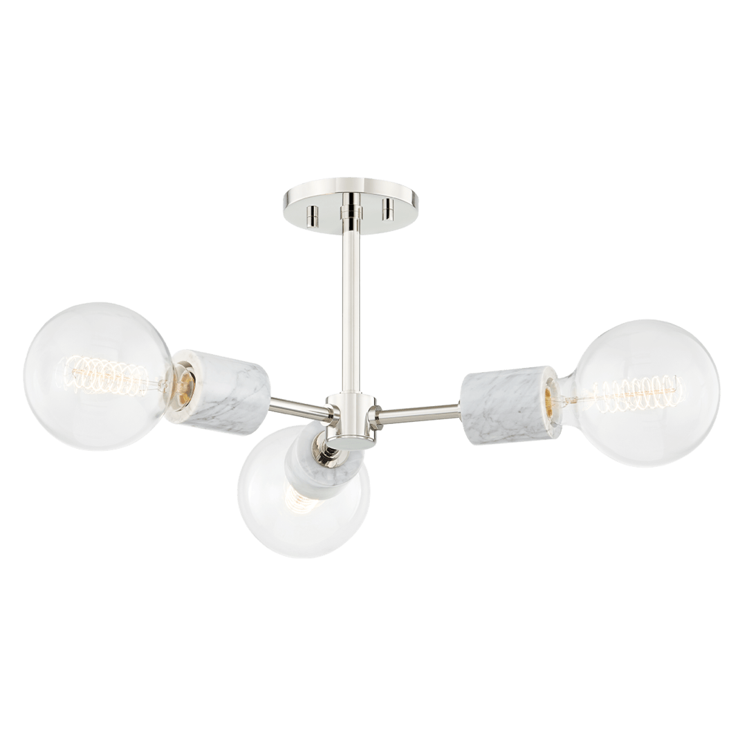 Steel with Marble Flush Mount - LV LIGHTING