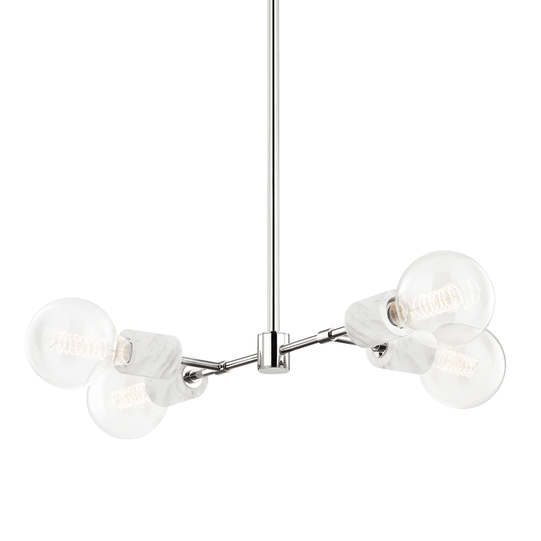 Steel with Marble Chandelier - LV LIGHTING
