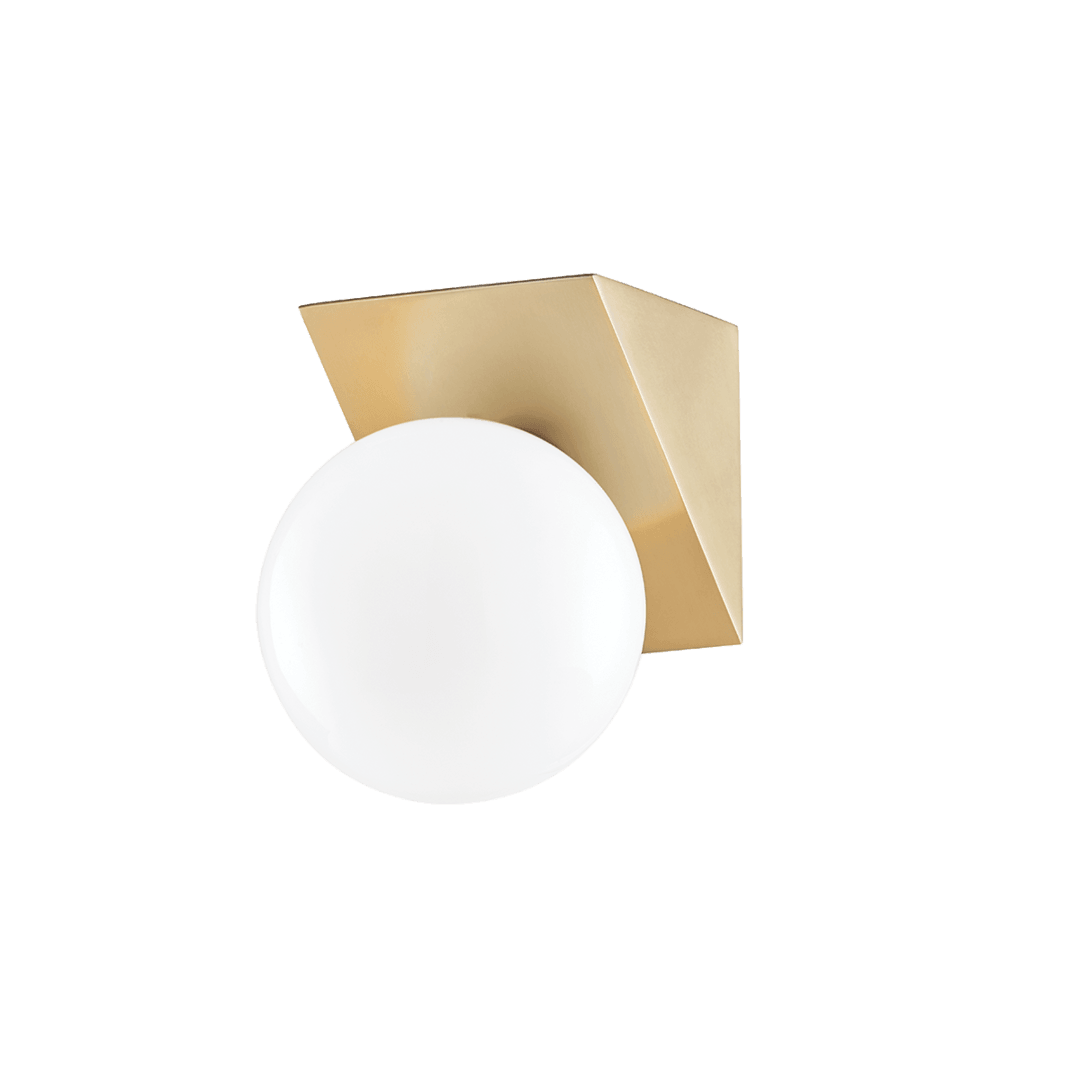 Steel with Frosted Glass Globe Wall Sconce - LV LIGHTING