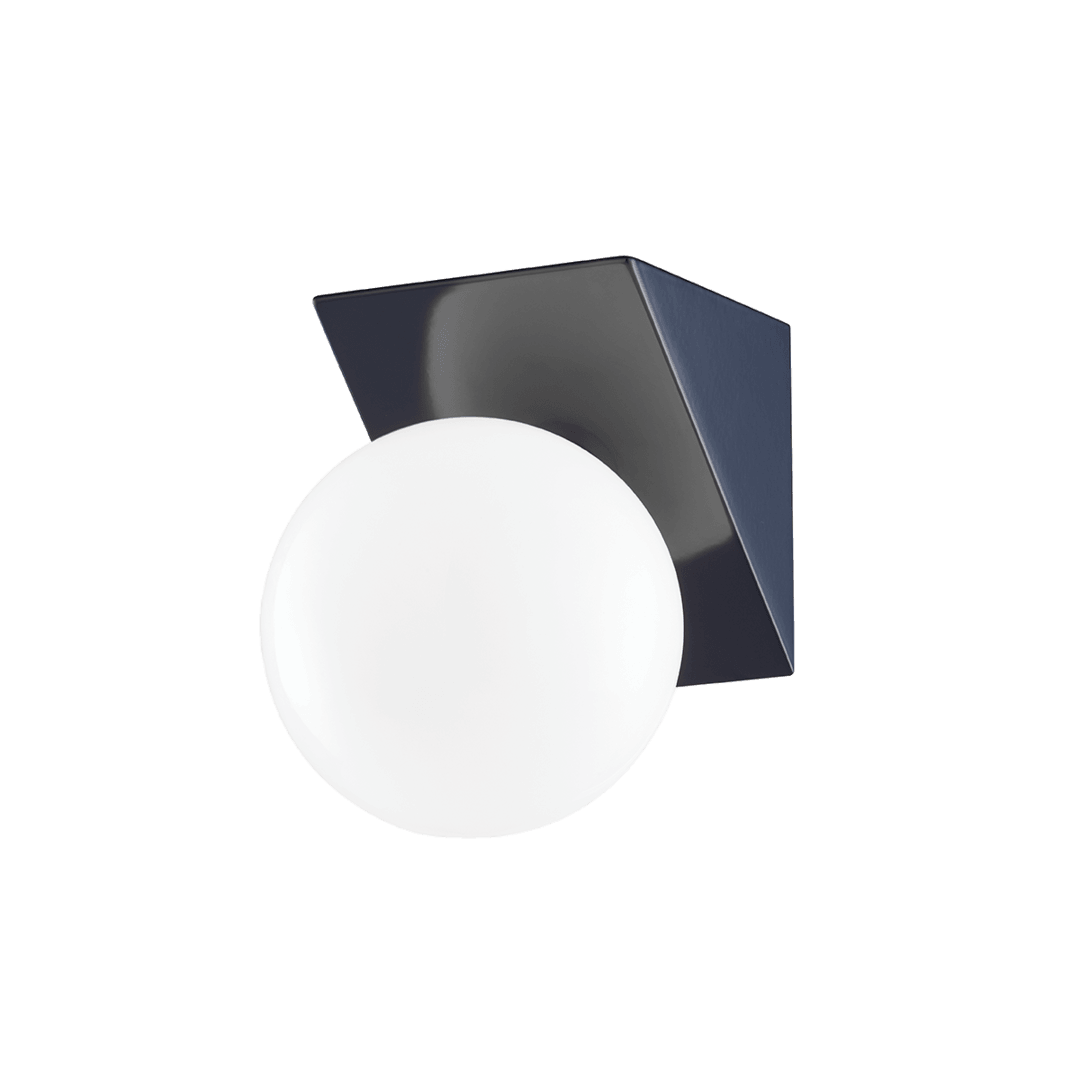 Steel with Frosted Glass Globe Wall Sconce - LV LIGHTING