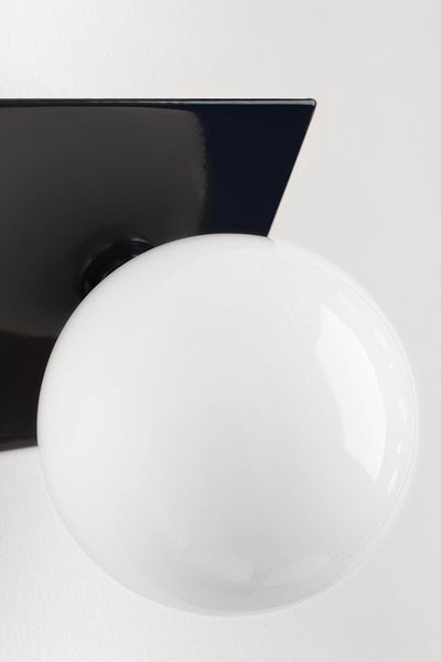 Steel with Frosted Glass Globe Wall Sconce - LV LIGHTING