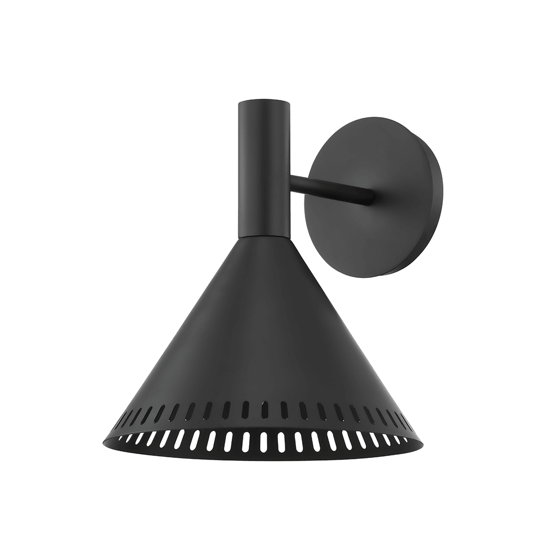 Satin Black with Cone Shade Wall Sconce - LV LIGHTING