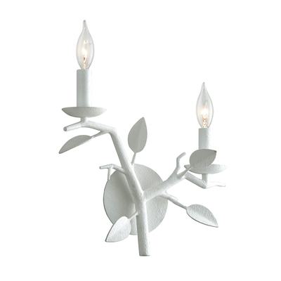 Gesso White Leaf Branch Arms Wall Sconce - LV LIGHTING