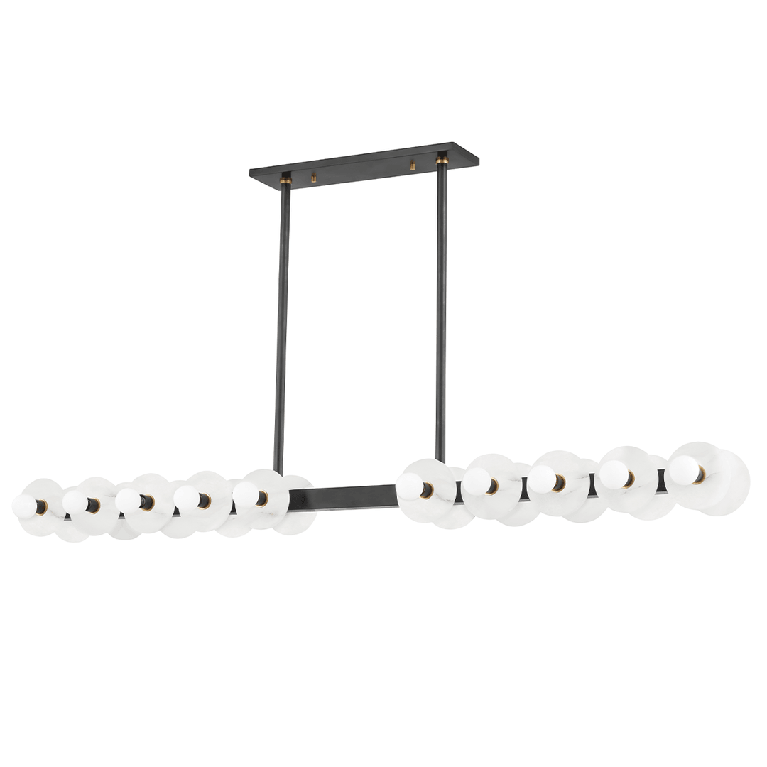 Steel with Spanish Alabaster Plate Linear Pendant - LV LIGHTING