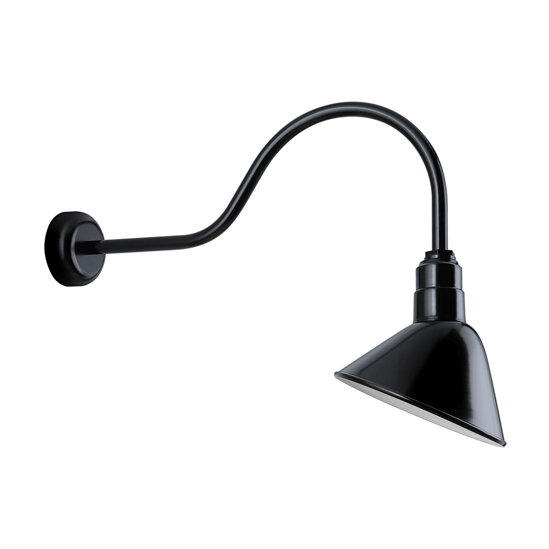 Gloss Black with Arch Arm Outdoor Wall Sconce - LV LIGHTING