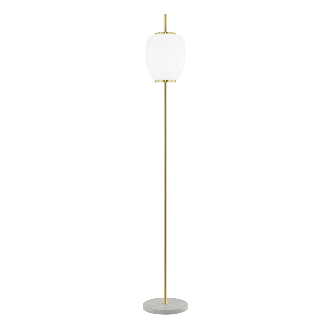 Steel wit Opal Etched Glass Shade Floor Lamp - LV LIGHTING
