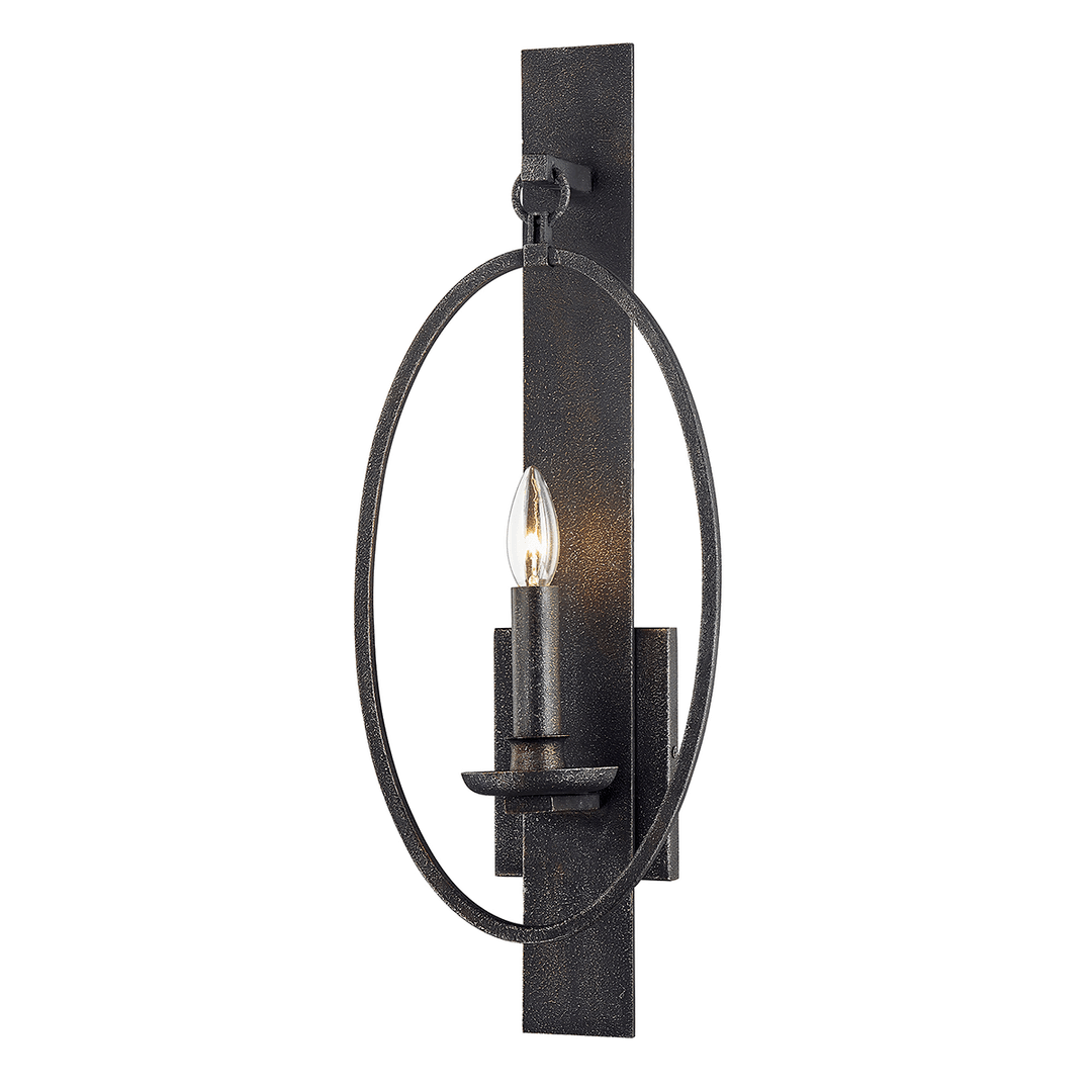 Aged Silver Ring Candle Light Wall Sconce - LV LIGHTING