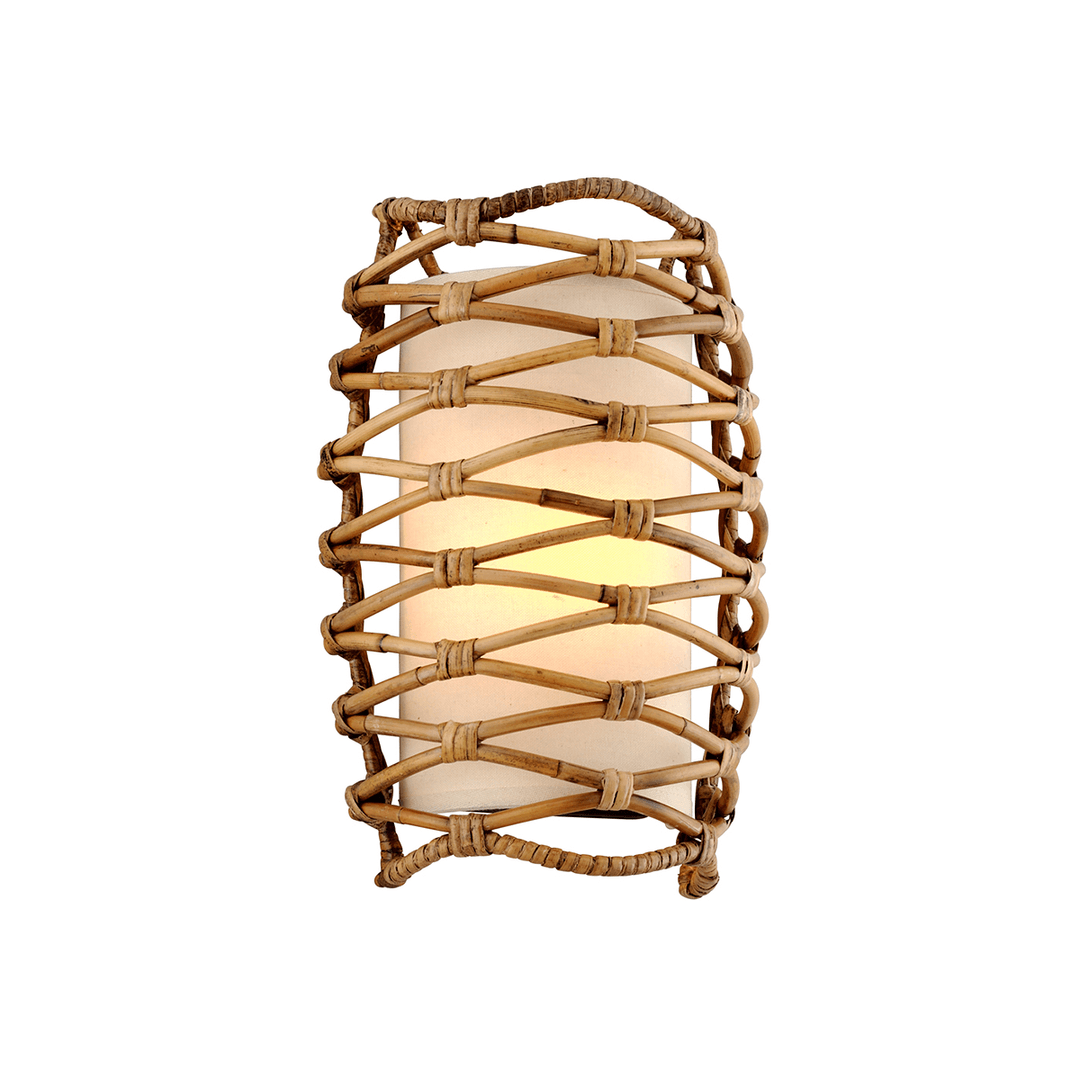 Bronze with Fabric and Woven Shade Wall Sconce - LV LIGHTING