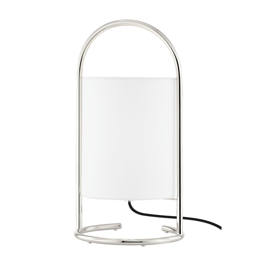 Steel Frame with White Belgian Linen Fabric Shade Table Lamp - LV LIGHTING