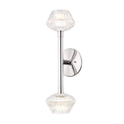 Steel Rod with Clear Glass Shade 2 Light Wall Sconce - LV LIGHTING