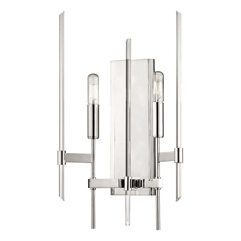 Steel with Clear Glass Rod Wall Sconce - LV LIGHTING