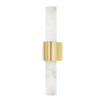 Steel with Cylindrical Alabaster Wall Sconce - LV LIGHTING