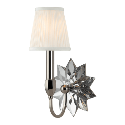 Steel with Star Crystal Block and Fabric Shade Wall Sconce - LV LIGHTING