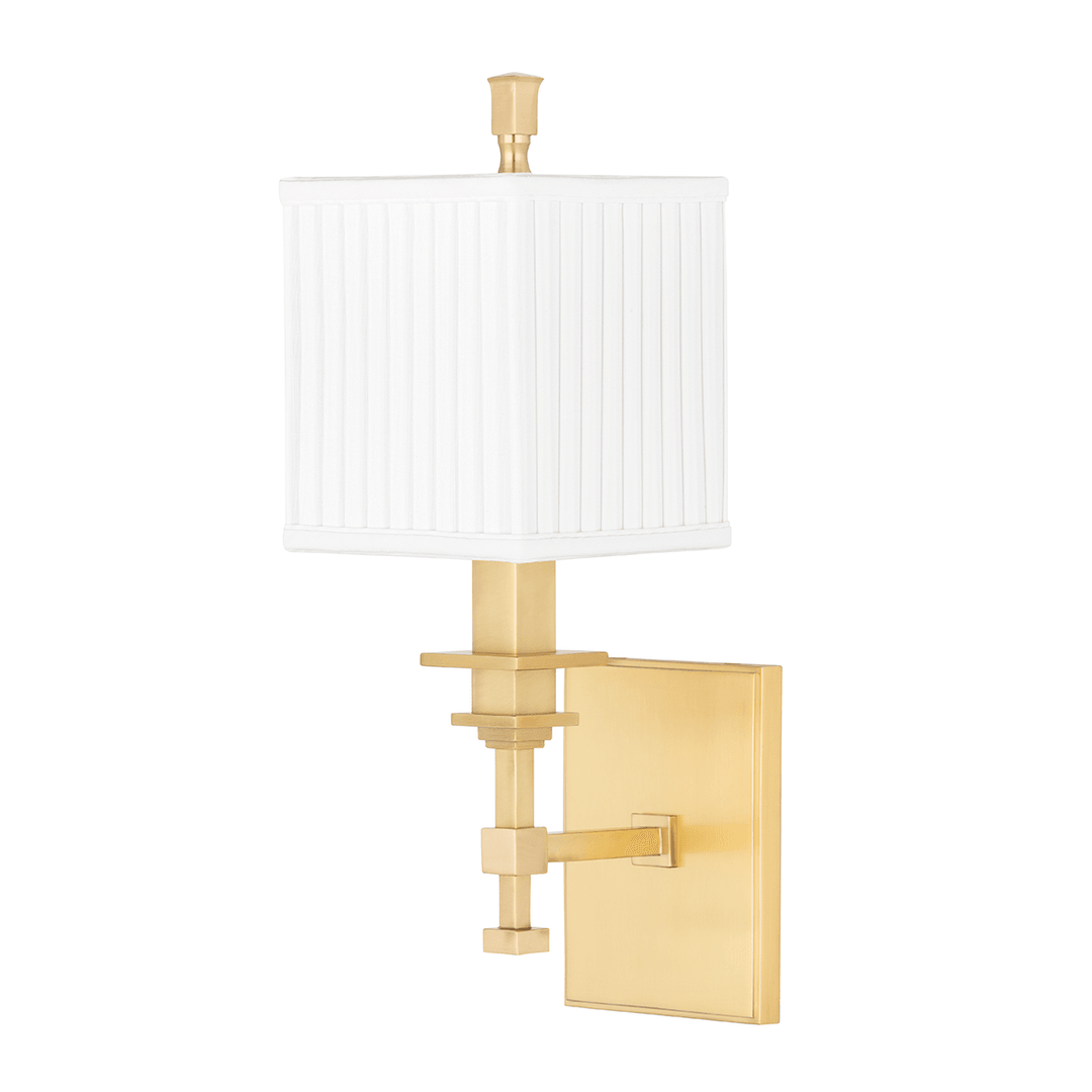 Steel with Folded Square Fabric Shade Wall Sconce - LV LIGHTING