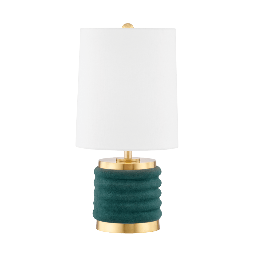 Velvet Curve Base with White Fabric Shade Table Lamp - LV LIGHTING