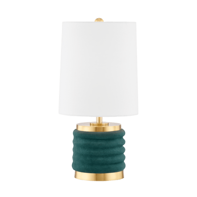 Velvet Curve Base with White Fabric Shade Table Lamp - LV LIGHTING