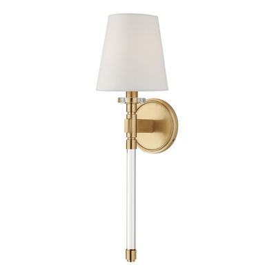 Steel with Crystal Rod and Fabric Shade Wall Sconce - LV LIGHTING