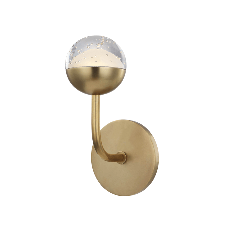 LED Steel with Bubble Glass Globe Wall Sconce - LV LIGHTING