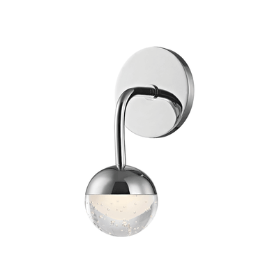 LED Steel with Bubble Glass Globe Wall Sconce - LV LIGHTING