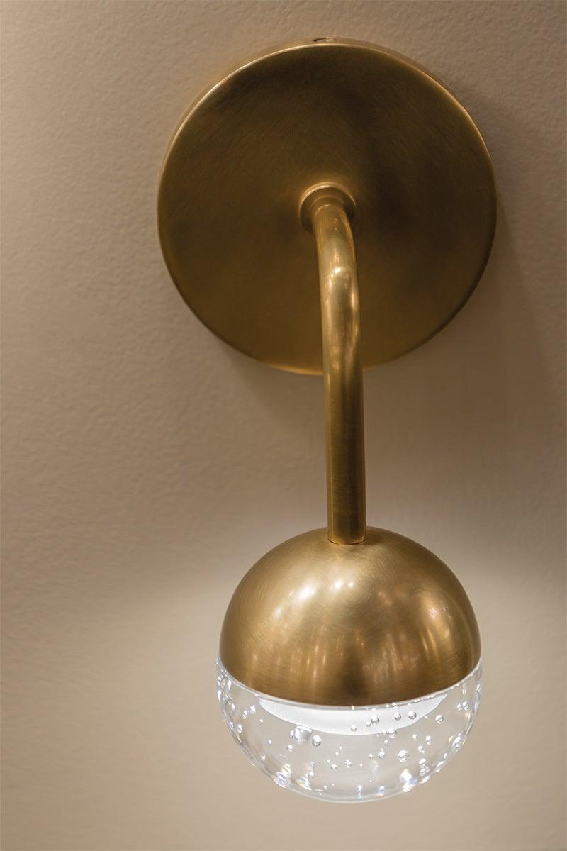 LED Steel with Bubble Glass Globe Wall Sconce - LV LIGHTING