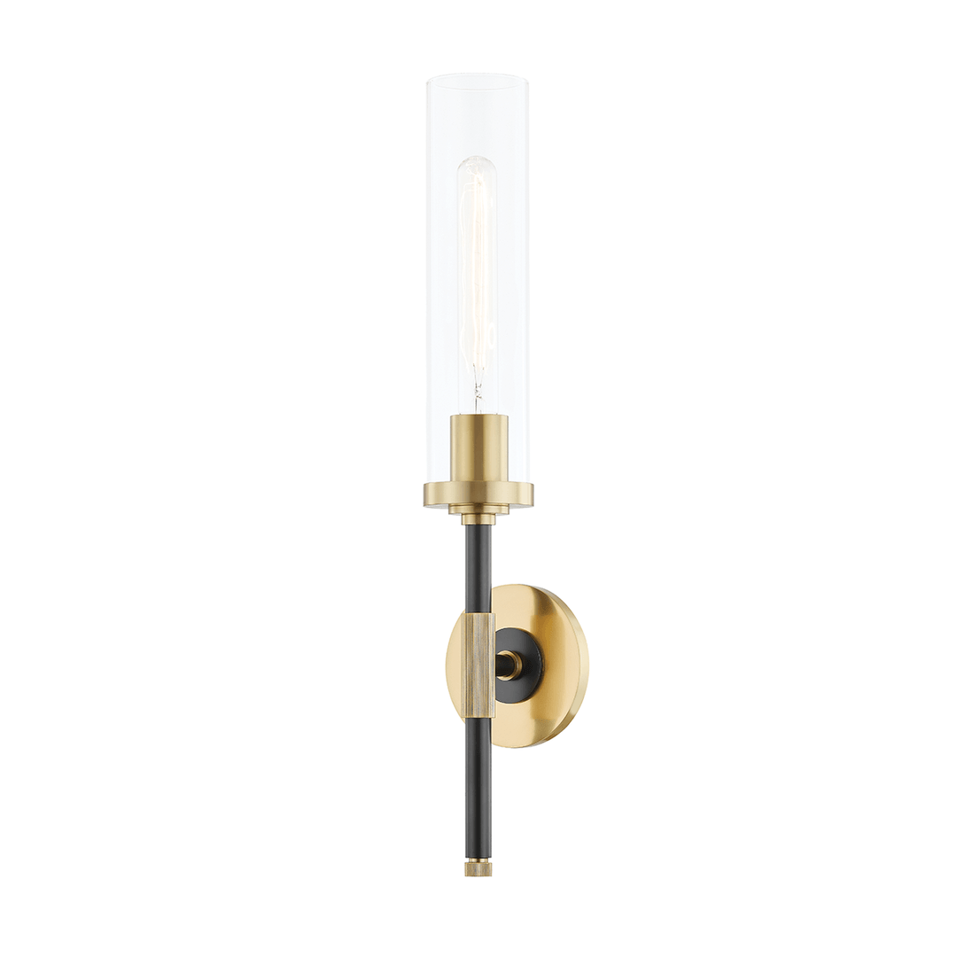 Steel with Clear Cylindrical Glass Shade Wall Sconce - LV LIGHTING