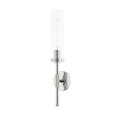 Steel with Clear Cylindrical Glass Shade Wall Sconce - LV LIGHTING