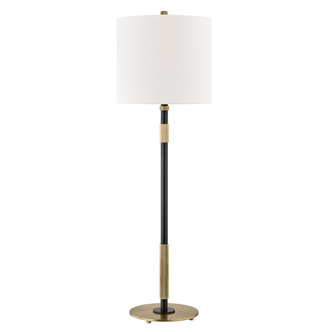 Steel Rod with White Fabric Shade Table Lamp - LV LIGHTING