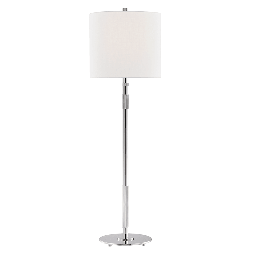 Steel Rod with White Fabric Shade Table Lamp - LV LIGHTING