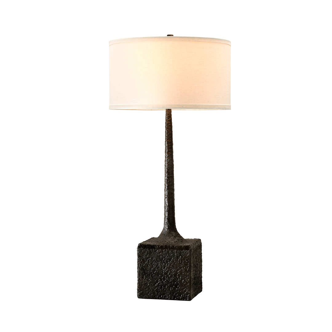 Tortona Bronze with White Fabric Shade Table Lamp - LV LIGHTING