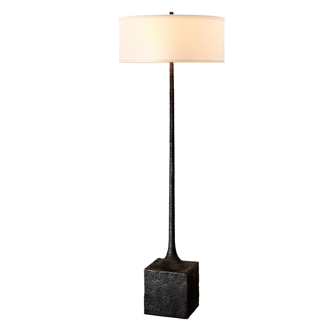 Tortona Bronze with White Fabric Shade Floor Lamp - LV LIGHTING