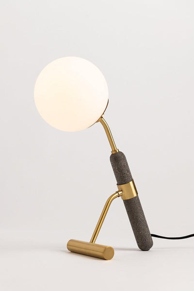 Steel and Moon Concrete with Frosted Glass Globe Table Lamp - LV LIGHTING