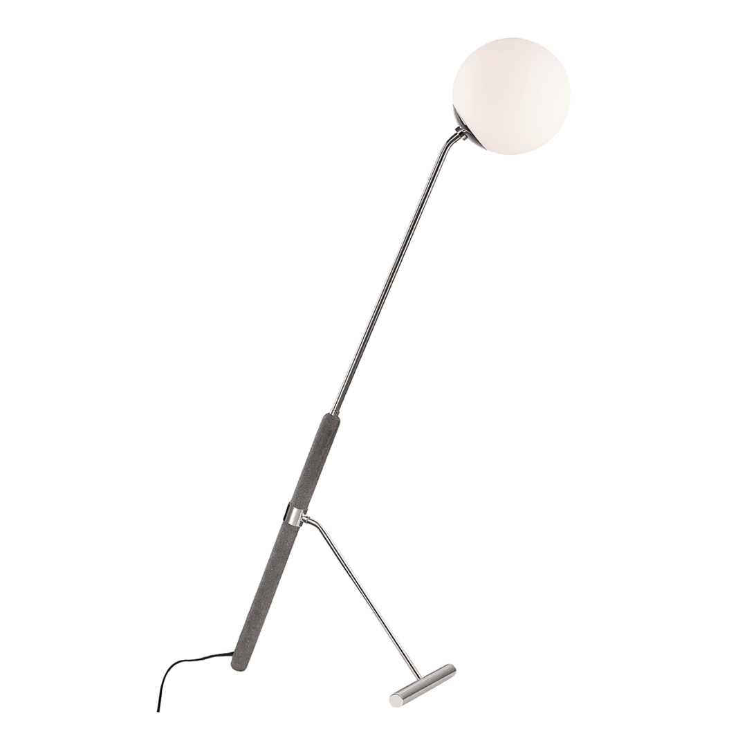 Steel and Moon Concrete with Frosted Glass Globe Floor Lamp - LV LIGHTING