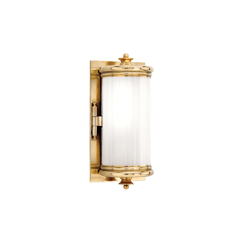 Steel with Frosted Cylindrical Glass Shade Wall Sconce - LV LIGHTING